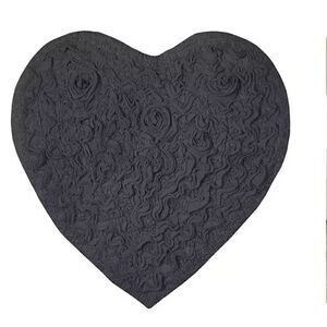 Home Weavers Bell Flower Collection 25"x25" Heart Tufted Gray Bath Rug...